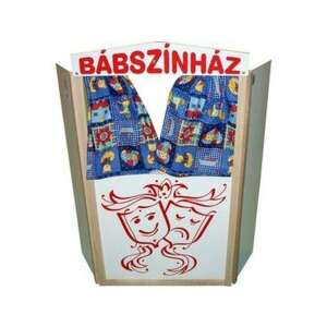 Wooden puppet theater with curtains and masks, Bábparaván 115 x 65 cm - Puppet Toy