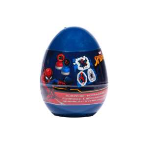 Spiderman Überraschungsei mit Schreibwaren, blaues Ei mit Spiderman-Bild, enthält Aufkleber, Stempel, Bleistifte, Radiergummis und mehr - Schreibwaren-Sets