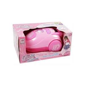 Pink toy vacuum cleaner for kids, pretend play, sounds and lights, removable dustbin,  Elemes brand - Household Toy