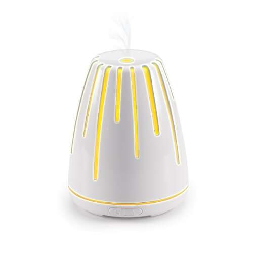 FANCY HOME Lampă de aromă cu ultrasunete, Lava, albă