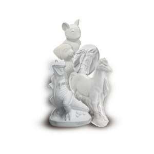 SES plaster casting mold examples, finished plaster figures, horse, dog, lizard, rabbit - SES Creative