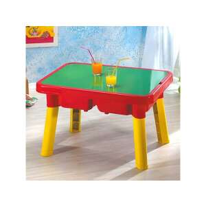 Unico Plus masă de joacă multifuncțională pentru copii, masă roșie și galbenă cu blat verde, perfectă pentru construcție și joacă - Unico Jocuri de constructie - Lego