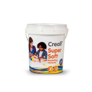Creall Super Soft Modelliermasse, 5 Farben, 450g, Eimer mit Modelliermasse für Kinder - Creall