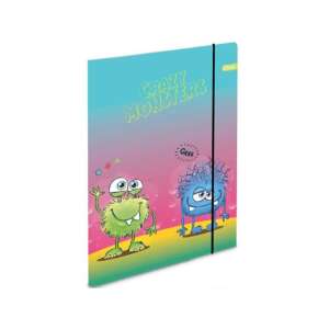 Kicsi szörnyek A4-es mappa gumis záródással, vidám szörny mintával - Irattartó mappa