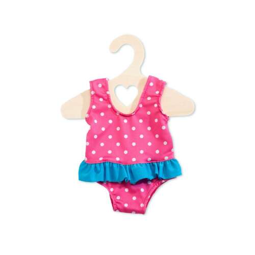 Baba fürdőruha 28-35 cm-es babákhoz, rózsaszín pöttyös baba fürdőruha - Heless
