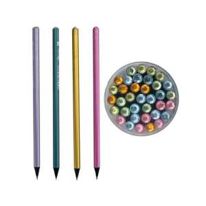 Tesoro Bleistift aus schwarzem Holz mit Edelsteinende, 4er-Set, in verschiedenen Farben - Graphitstifte