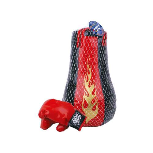 Set de box Kings Sport, roșu și negru, include sac de box și mănuși, 43 cm