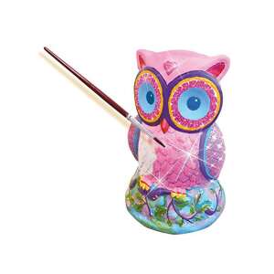 Sada na odlievanie sadry SES s trblietavým sovom, hotová trblietavá sova s farbou a trblietkami - SES Creative