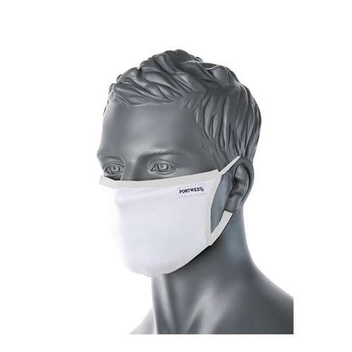 Maska na tvár, 3 vrstvy, antimikrobiálna, biela