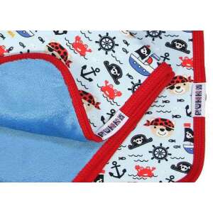 Pukka baba takaró párnával, kalóz mintás, kék és piros, puha és bolyhos - Pukka