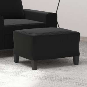 vidaXL black microfiber ottoman next to armchair - VidaXL Ottomans, Pouf