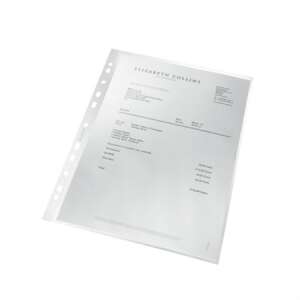 LEITZ Genotherm A4 folder with document inside, clear, top and side opening, 140 micron, orange surface, LEITZ "Recycle" - Document wallet