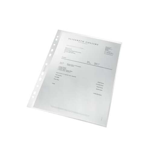 LEITZ Genotherm A4 folder with document inside, clear, top and side opening, 140 micron, orange surface, LEITZ "Recycle"