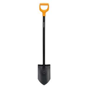Lopată neagră Fiskars Solid cu mâner portocaliu - Lopeți