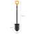 Fiskars Solid black shovel with orange handle, dimensions: 116.6 cm x 28 cm x 18 cm