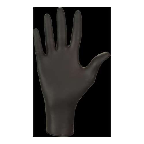 Ochranné rukavice, jednorazové, nitrilové, veľkosť L, 100 kusov, bez prášku, čierne