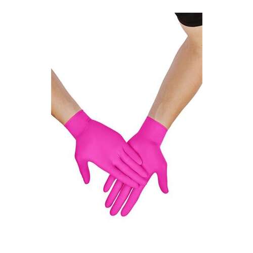 Ochranné rukavice, jednorazové, nitrilové, veľkosť M, 100 kusov, bez prášku, purpurové