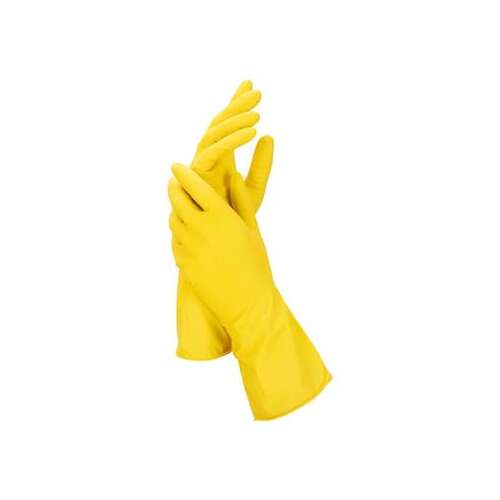 Gumené rukavice pre domácnosť, latexové, veľkosť S, žlté