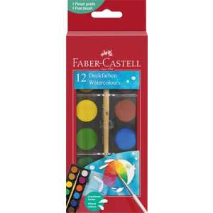 Set od 12 akvarela Faber-Castell s kistom - Školski pribor za slikanje