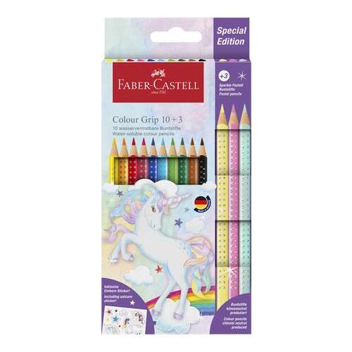 Faber-Castell Colour Grip 10+3 Vodene bojice u kutiji s motivom jednoroga