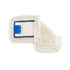Mophuzat zsebes-füles (műanyag) 3 lyukú 40 cm pamut felmosófej, fehér, kék szegéllyel - Takarító Eszközök