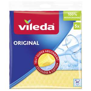 Vileda Original Super Chłonne Ściereczki z Celulozy i Bawełny, 5-pak