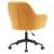 Hátulnézet a SORILA NEW sárga bársony irodai székről fekete fém talppal és kerekekkel