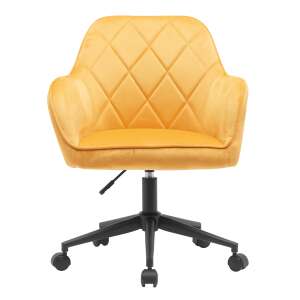 Irodai szék, Velvet szövet sárga/fekete, SORILA NEW