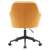 Hátulnézet a SORILA NEW sárga bársony irodai székről fekete fém talppal és kerekekkel