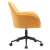Oldalnézet a SORILA NEW sárga bársony irodai székről fekete fém talppal és kerekekkel