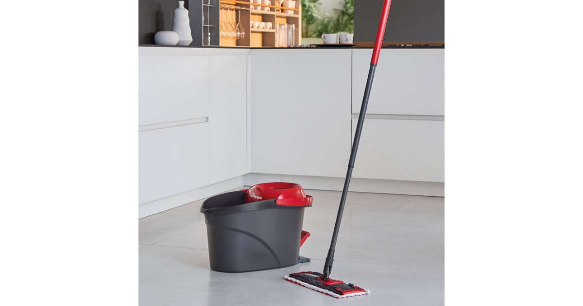 Vileda Turbo - Pedal Cleaning Set-Telescopic Exactable Handle-Washable  Mop-Water Won't Splash-Perfect for