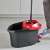 Vileda Ultramat Turbo mop and bucket set with foot pedal, red and grey