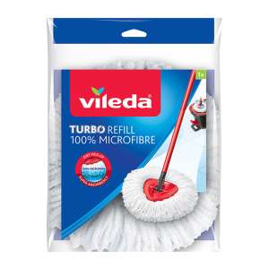 Vileda Turbo Doplnenie mopu, 100% Mikrovlákno, Biela