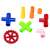 Colorful plastic pipe building blocks, including straight, L-shaped, T-shaped, and cross-shaped pieces, as well as wheels