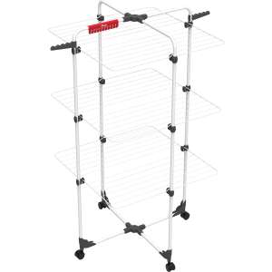 Vileda Mixer 3 3-tier clothes drying rack, white, with wheels