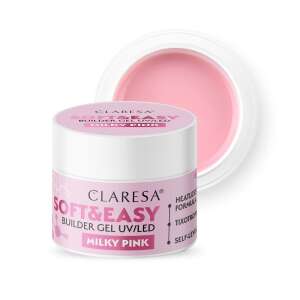 Claresa Soft&Easy Milky Pink Builder Gel UV/LED, 12g, różowy żel do budowania paznokci - Sztuczny żel budujący paznokcie