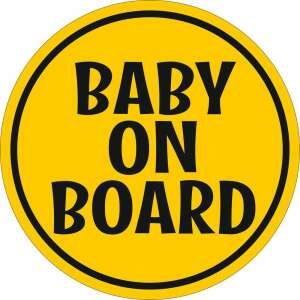 Baba utazik kerek autómatrica, sárga - Best4Baby magyar babyonboard autó matrica 59949207 Baby on board jelzés