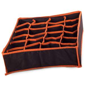 Brown fabric drawer organizer with 24 compartments - Verk Group Closet organizer