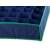 Close-up of the blue fabric drawer organizer with green trim