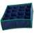Blue fabric drawer organizer with 16 compartments