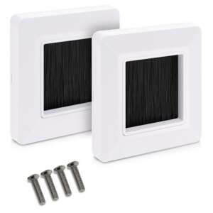 Kwmobile 2 pack white brush wall plate for hiding cables, includes screws - Pool liner