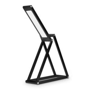 Lampă de birou LED pliabilă Kwmobile din aluminiu negru cu încărcare micro USB - Lămpi de masă