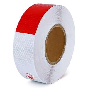 Red and white reflective tape, 5cm x 25m roll - Adhesive Tape