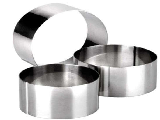 Set 3 inele patiserie Ibili-Clasica, otel inoxidabil, 7-8-10/4.5 cm, argintiu