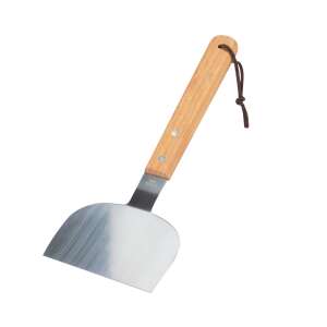 Spatulă pentru grătar, oțel inoxidabil, mâner din lemn, 28 cm - Grătar de grădină, unelte de gătit