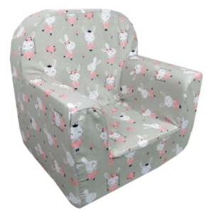 Maja prémium Babafotel levehető huzattal - Nyuszi #szürke-rózsaszín