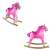 Pink rocking horse with sounds and movement, Roben Toys, with side handles, 68 cm high, plush, wooden structure