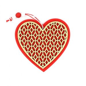 Red and Gold Heart Christmas Ornament - Nonbrand Christmas tree ornament