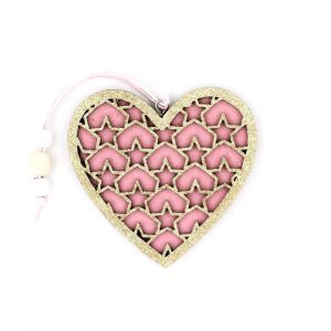 Fa Karácsonyi Szív Dísz - Pink and Gold Heart Christmas Ornament - Nonbrand Christmas tree ornament