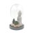Globe decorative glass Buddha with plants, front view, 21cm
